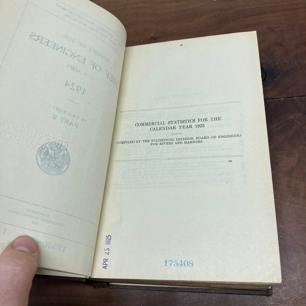 Report Chief of Engineers US Army 1924 Part II Commercial Statistics GPO